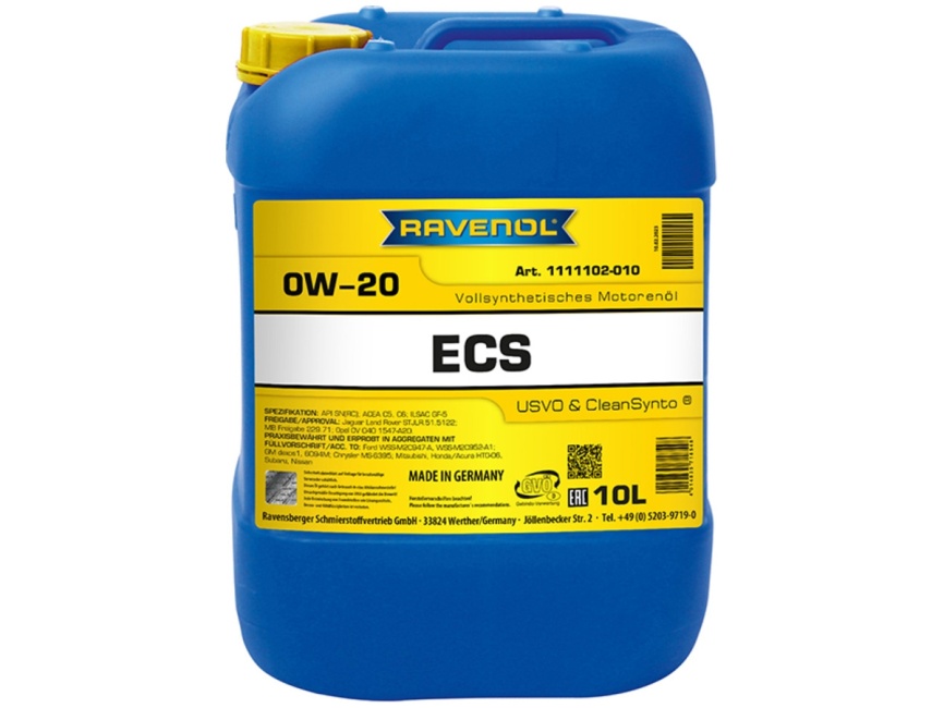 Моторное масло RAVENOL ECS EcoSynth SAE 0W-20 (10л) фото 1