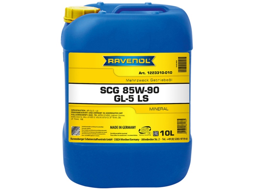 Трансмиссионное масло RAVENOL SCG Super Construction Gear 85W-90 GL-5 LS (10л) фото 1
