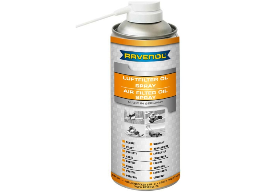 Пропит. масло-спрей для поролон. фильтров RAVENOL Air Filter Oil Spray (0,4л) фото 1