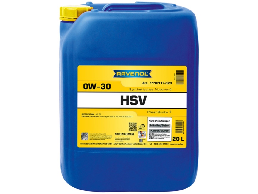Моторное масло RAVENOL HSV SAE 0W-30 (20л) фото 1