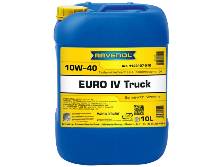 Моторное масло RAVENOL Euro IV Truck  SAE 10W-40 (10л) фото 1