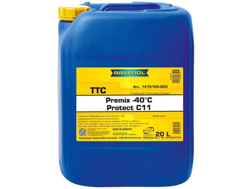 Антифриз готовый RAVENOL TTC Premix -40°C Protect C11 (20л) фото 1