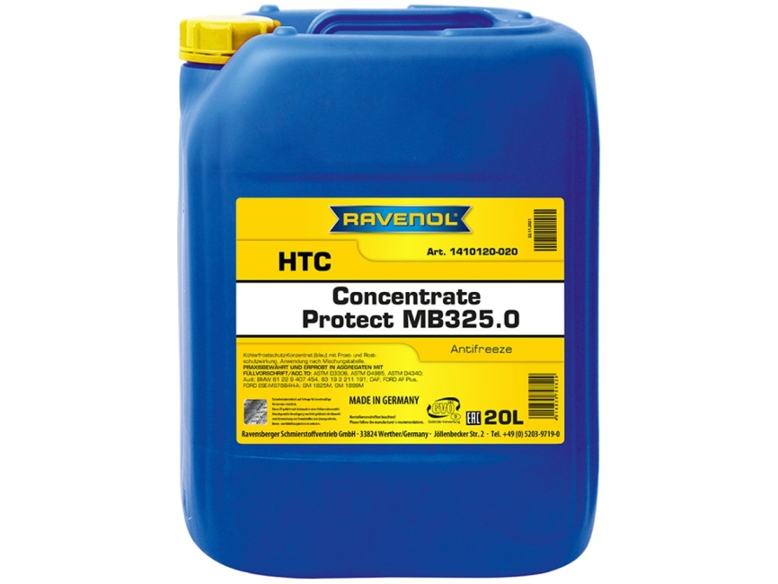 Антифриз концентрат синий RAVENOL HTC CONCENTRATE PROTECT MB 325.0 (20л) фото 1