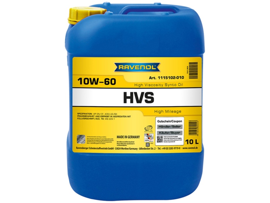 Моторное масло RAVENOL HVS High Viscosity Synto Oil SAE 10W-60 (10л) фото 1