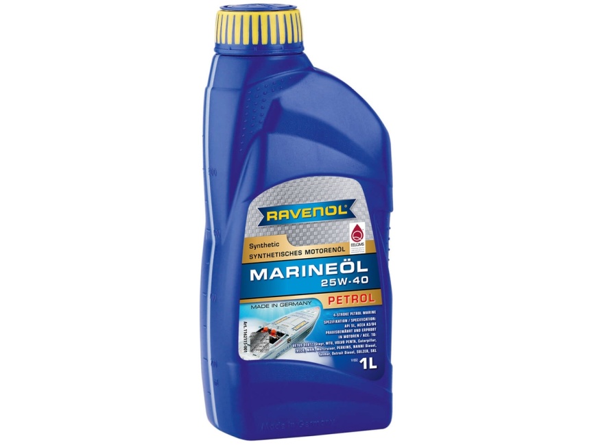 Моторное масло RAVENOL Marineoil PETROL SAE 25W-40 synthetic (1л) фото 1
