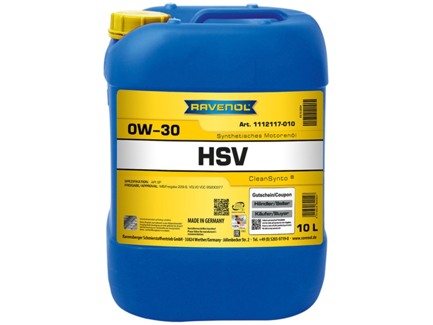 Моторное масло RAVENOL HSV SAE 0W-30 (10л) фото 1